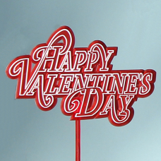 "Happy Valentine's Day" Decoration, Pick, Sign, Cake Topper. White and Clear Red Block Text Text (Lot of 1 Bag - 12 Picks Per Bag) SALE ITEM "Happy Valentine's Day" Decoration, Pick, Sign, Cake Topper. White and Clear Red Block Text Text (Lot of 1 Bag - 12 Picks Per Bag) SALE ITEM